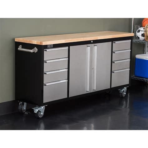 Trinity 72x19 Stainless Steel Rolling Workbench 